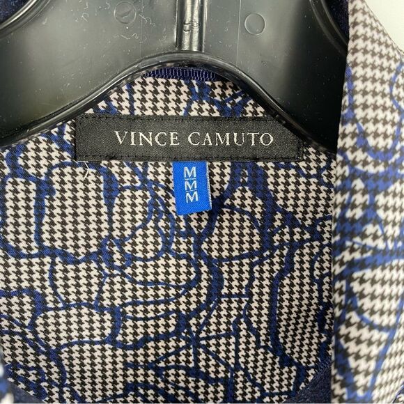 Vince Camuto Blue Paisley Lightweight Button Front Shirt size M - Picture 2 of 4